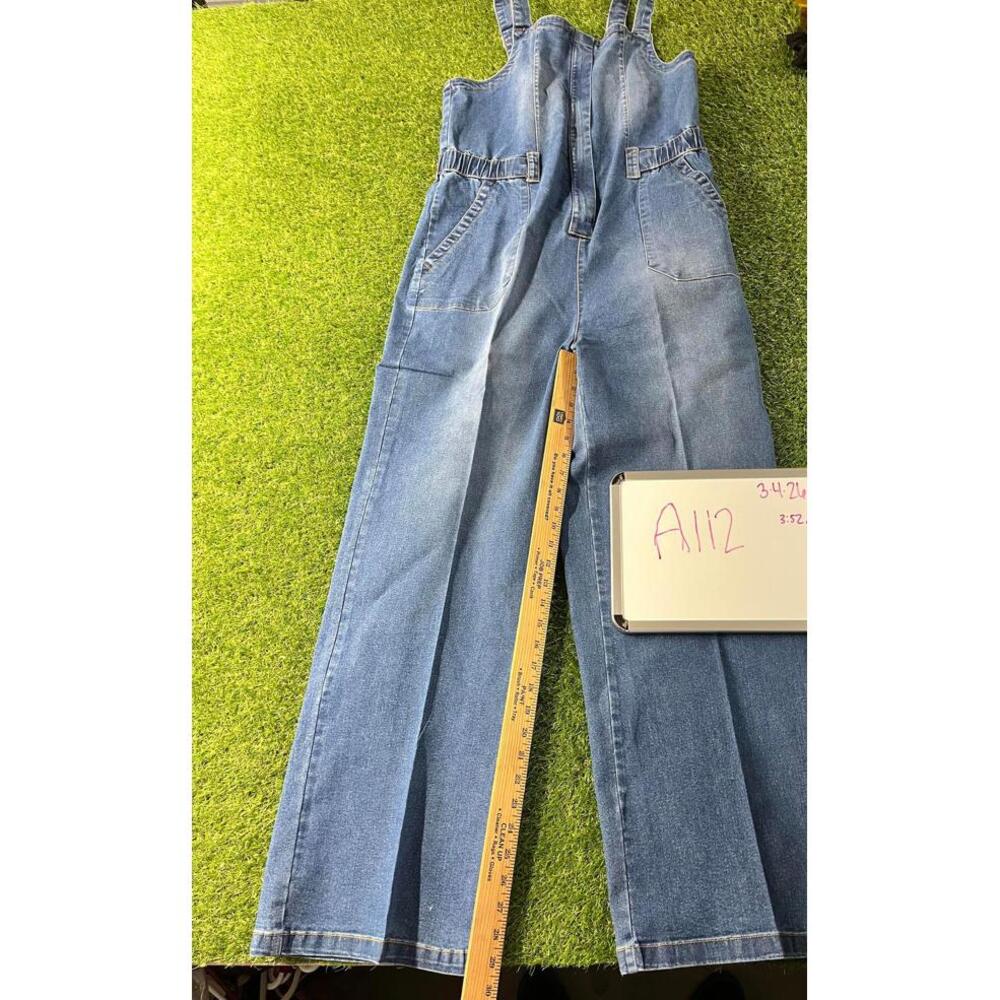 Celebrity Pink Womens Zip Light Blue Denim Overalls with Wide Legs 35x29